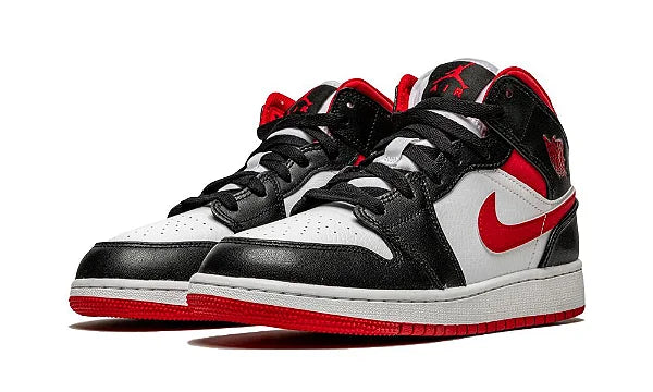 NIKE AIR JORDAN 1 MID BLACK E RED (PREMIUM)