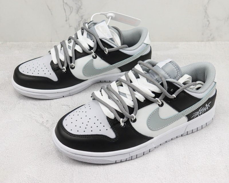 NIKE DUNK LOW BLACK AND WHITE GRAY/HOOK (IMPORTADOS)