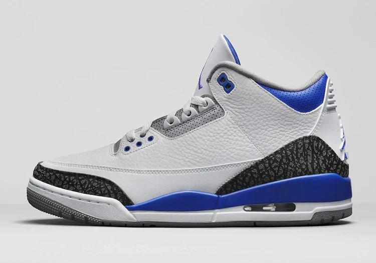 JORDAN 3 RETRO BRANCO E AZUL (PREMIUM)